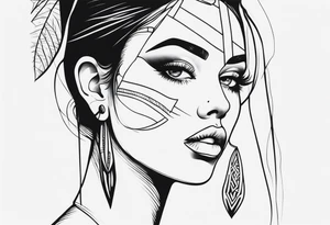 a long face tattoo idea