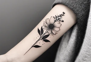 “Illustrate a tiny, delicate tattoo of a wildflower with fine details and minimalistic design, ideal for a subtle statement.” tattoo idea