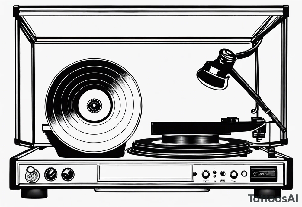 Recordplayer minimalistic in 2D tattoo idea