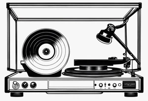Recordplayer minimalistic in 2D tattoo idea