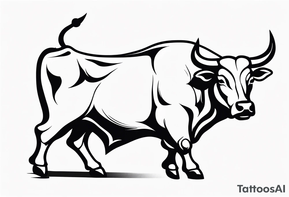 wallstreet bull with balls tattoo idea