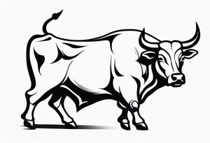 wallstreet bull with balls tattoo idea