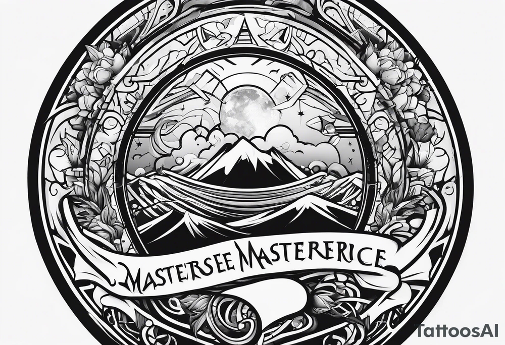 messy lines trash circcle logo tattoo idea