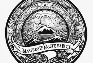 messy lines trash circcle logo tattoo idea