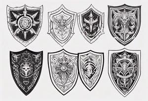 Shield symmetrical tattoo idea
