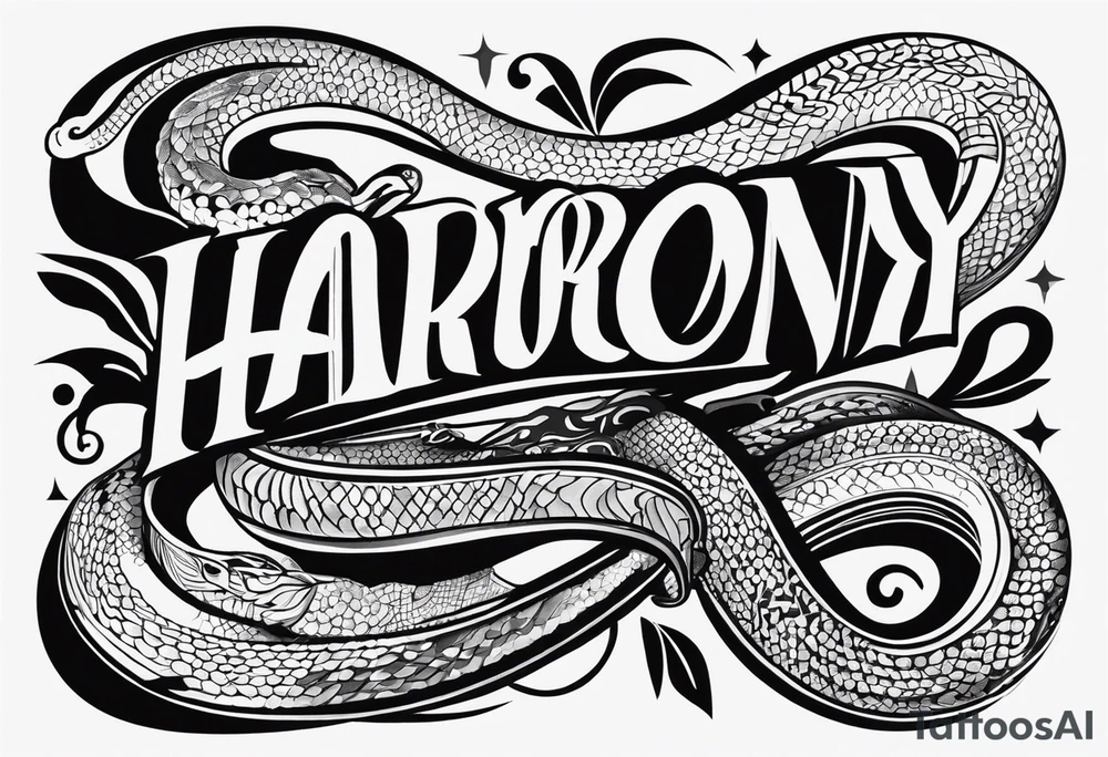 Python writing “Harmony” tattoo idea