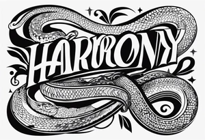 Python writing “Harmony” tattoo idea