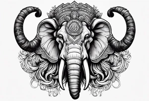 berserking strong mammoth head centerpiece tattoo idea