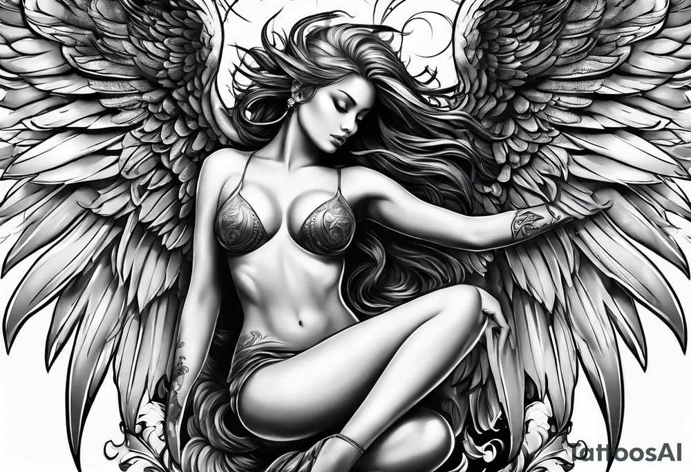 Fallen angel tattoo idea