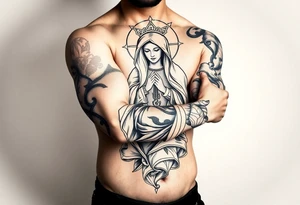 Mexican gang virgin mary tattoo idea