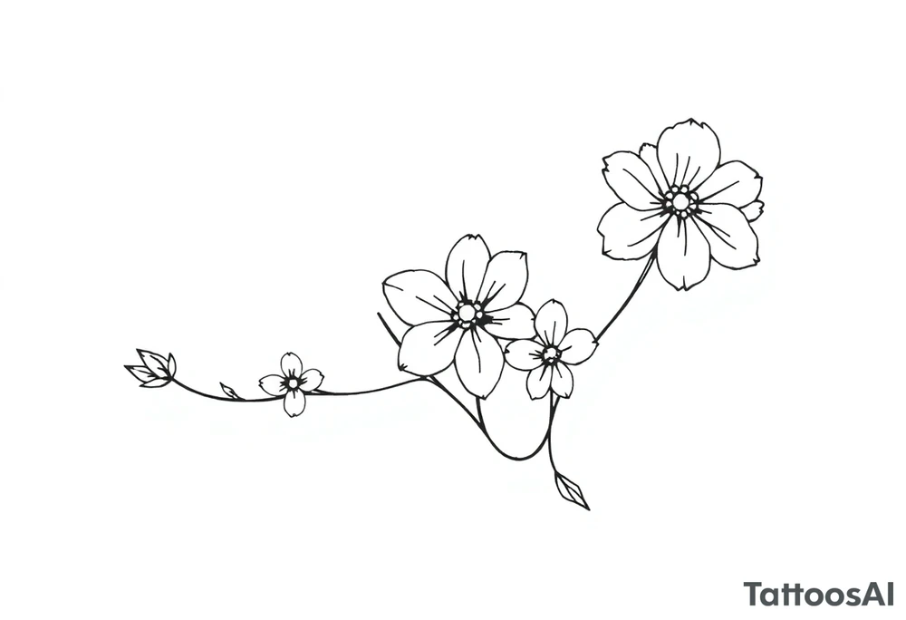 ornaments of flowers tattoo idea
