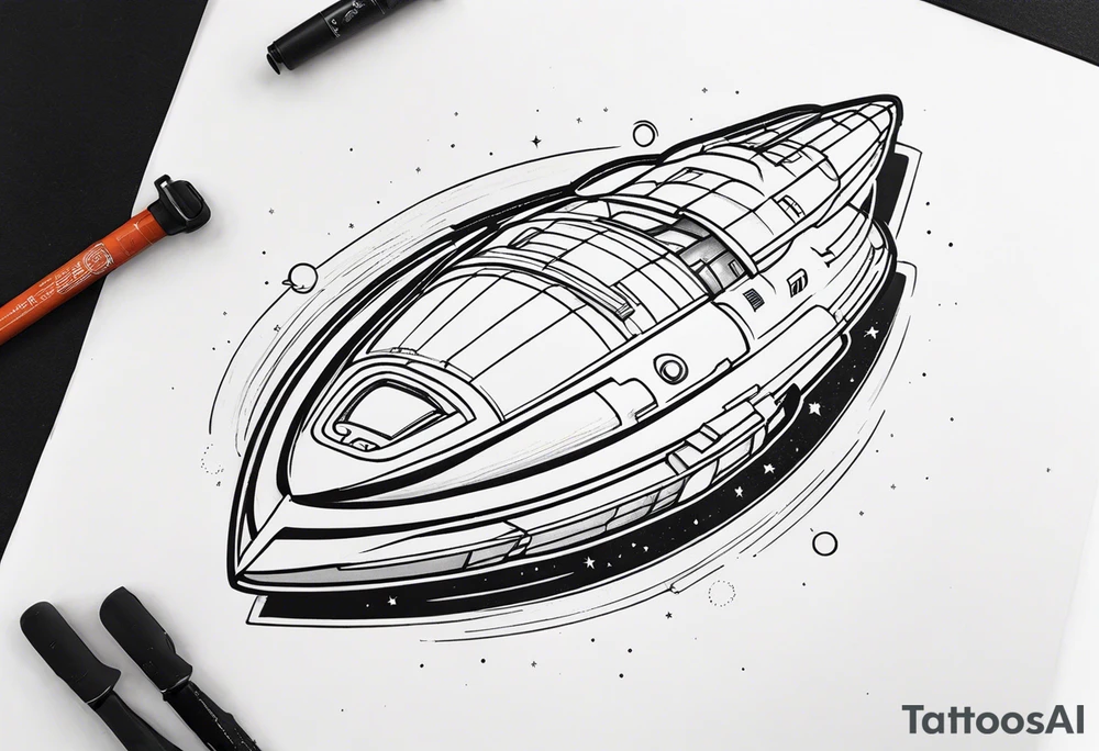 Space ship tattoo idea