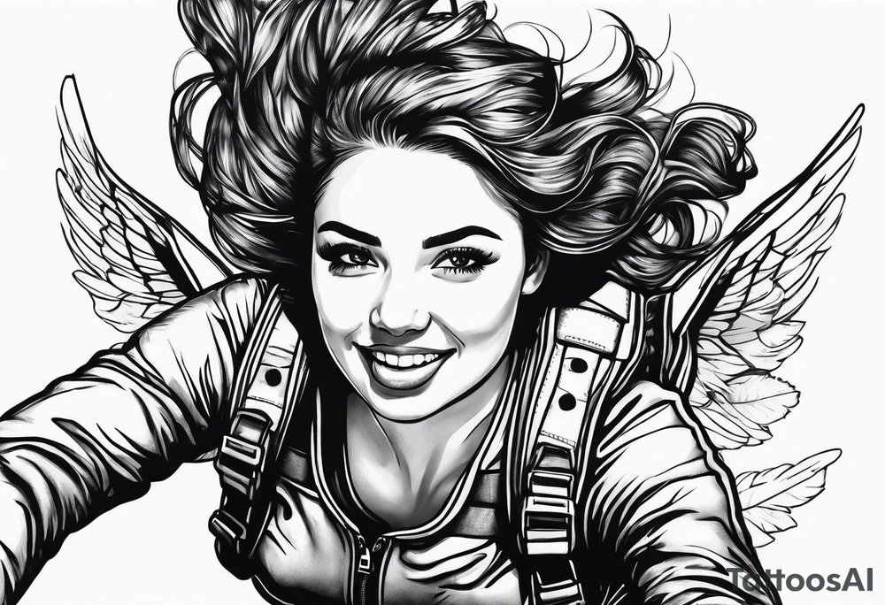 Girl skydiving tattoo idea