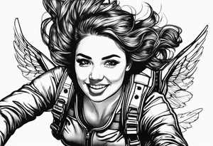 Girl skydiving tattoo idea