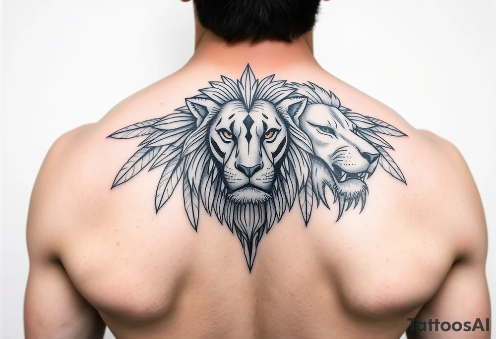 faravahar and lion tattoo idea