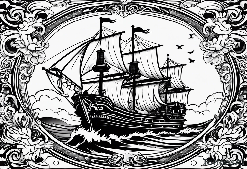 one piece shirohige flag tattoo idea