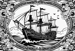 one piece shirohige flag tattoo idea