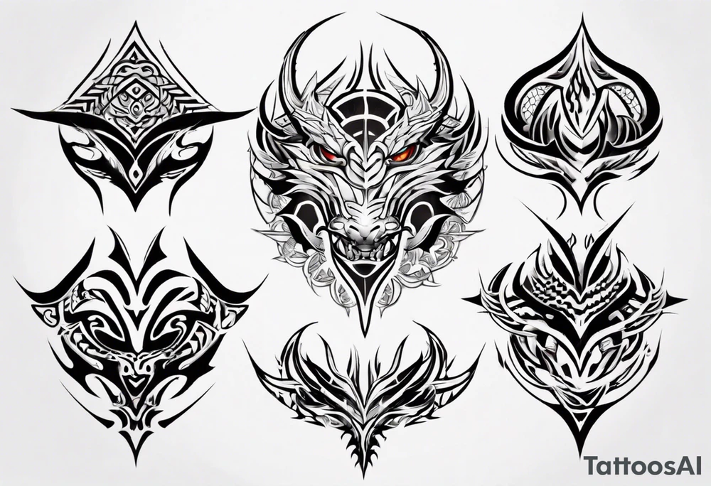 Dragon scale symmetrical tattoo idea