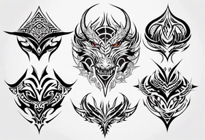 Dragon scale symmetrical tattoo idea