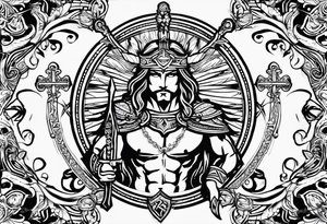 sagittarius, faith, strong, warrior, god, jesus, christ tattoo idea