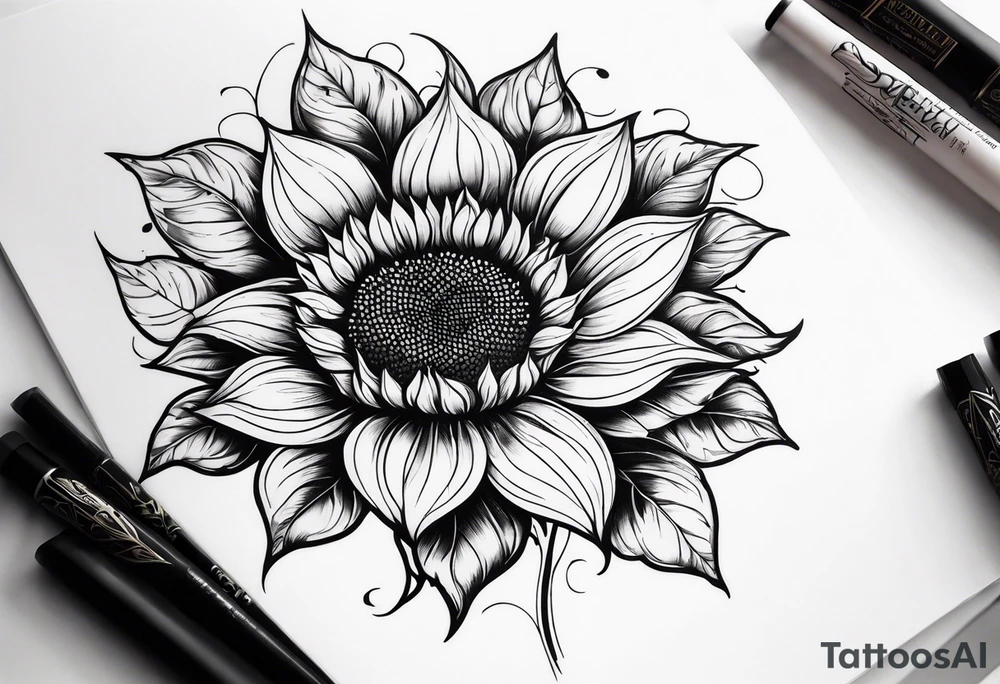 Sunflower sleeve tattoo idea