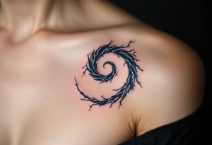 A stormy spiral in navy and slate gray with lightning-like cracks of white. tattoo idea