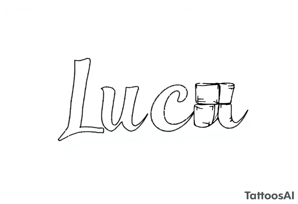 The name luca and building blocks tattoo idea