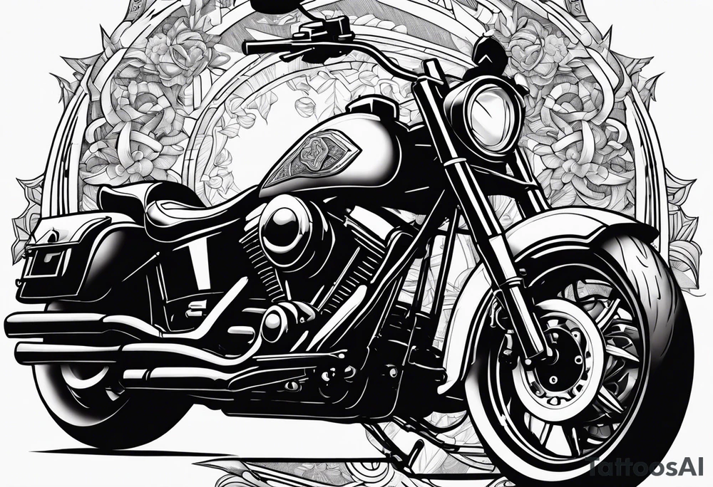 motorcyles, guns and money tattoo idea