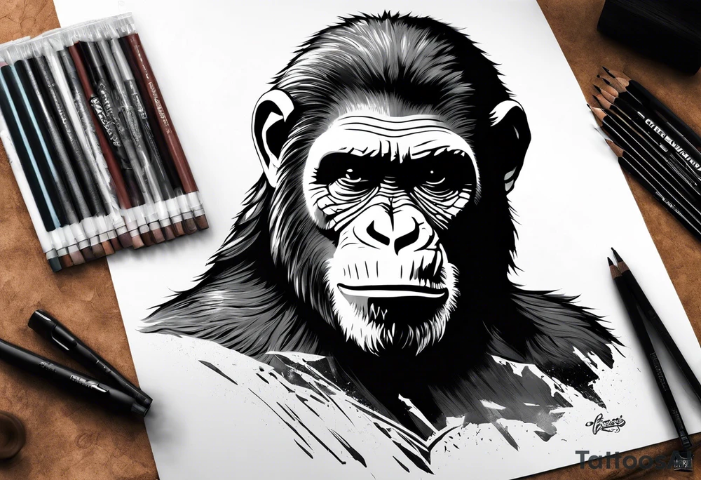 Caesar from the movie planet of the apes tattoo idea