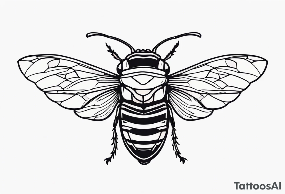 Neo traditional Cicada tattoo idea