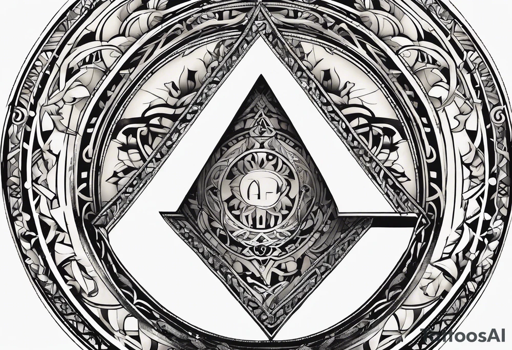 letter delta inside a chain circle, subtle, womanly, simplistic tattoo idea