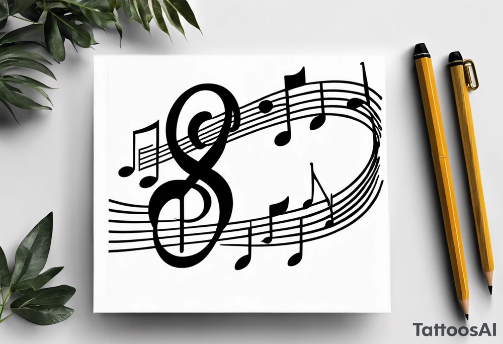 Musical notes depicting the letters R and L tattoo idea Musical notes depicting the letters R and L tattoo idea