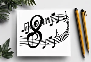 Musical notes depicting the letters R and L tattoo idea