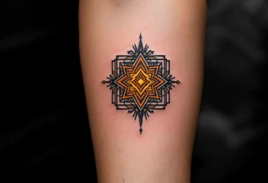 A fiery orange Svarog’s Square evokes divine protection and the creative fire of the sky god. tattoo idea