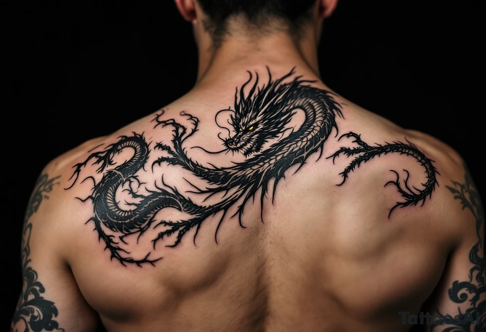 beautiful female dragon tattoo idea