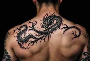 beautiful female dragon tattoo idea