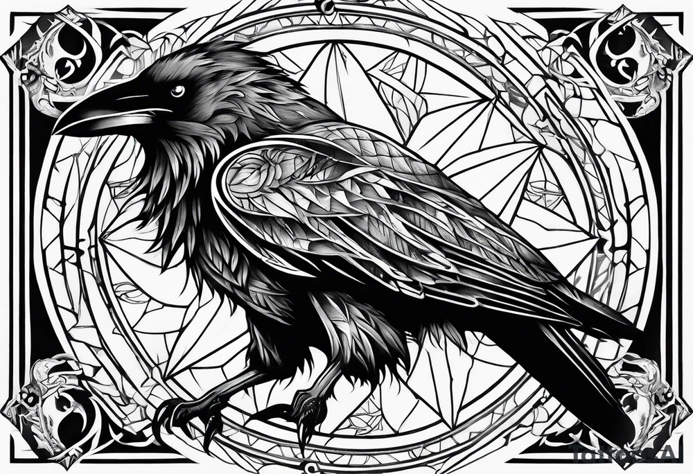 Raven and a wolf tattoo idea