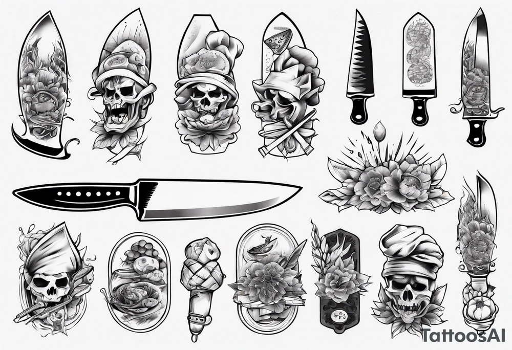 Japanese Chef Knife tattoo idea