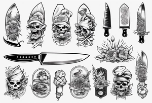 Japanese Chef Knife tattoo idea