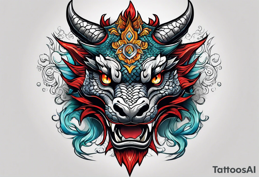 Small dragon head. Hand tattoo tattoo idea