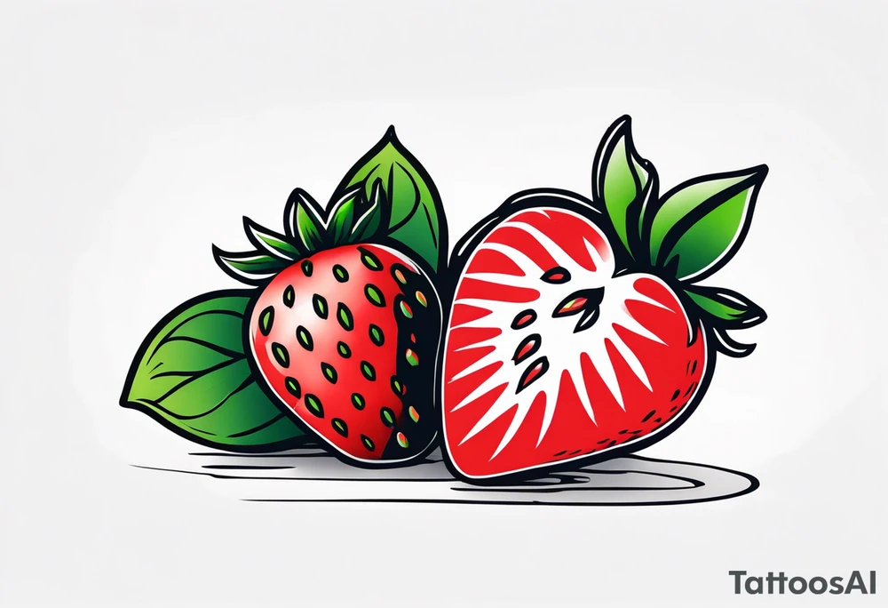 Single Strawberry tattoo idea
