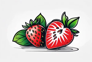 Single Strawberry tattoo idea