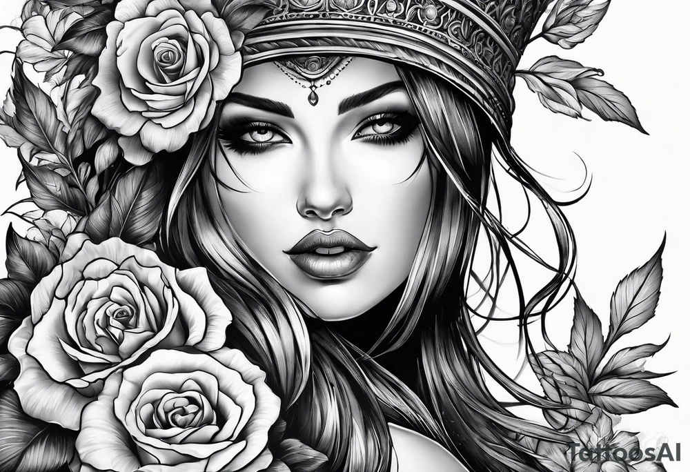 scary nemesis without flowers tattoo idea