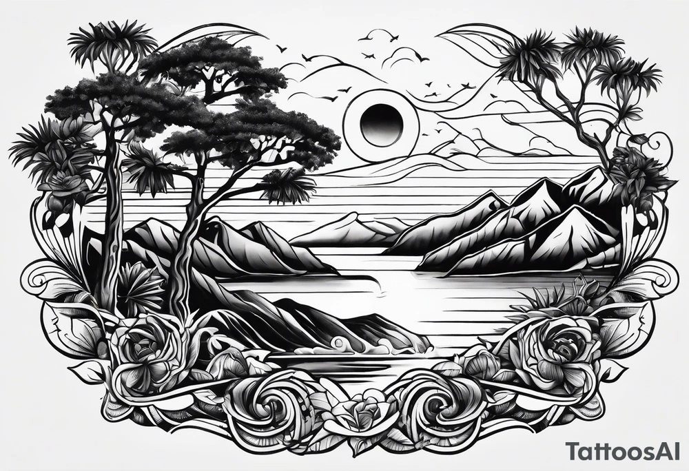 The words: "Pura vida" changed with nature, Spirituality, Meditation and something that resembles slowing down tattoo idea