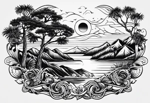 The words: "Pura vida" changed with nature, Spirituality, Meditation and something that resembles slowing down tattoo idea