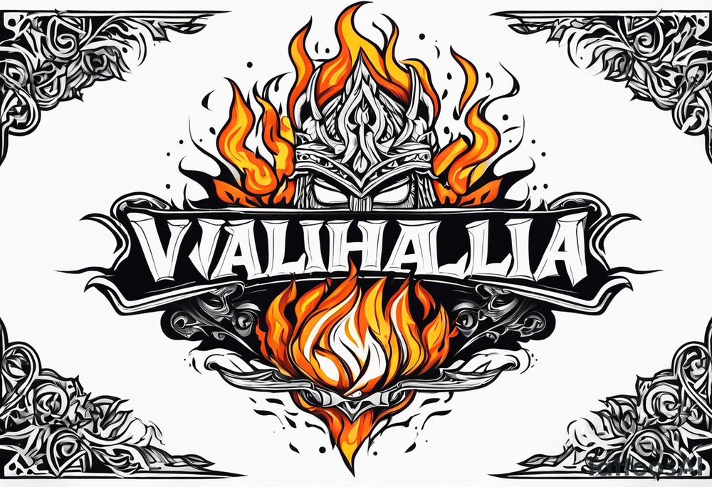 Valhalla on fire tattoo idea