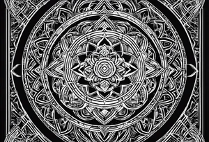 Utilize sacred geometry patterns to form the outline of a cross. This can add depth and a modern twist to a traditional religious symbol. tattoo idea
