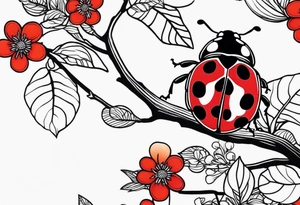 Lady bug on a branch tattoo idea