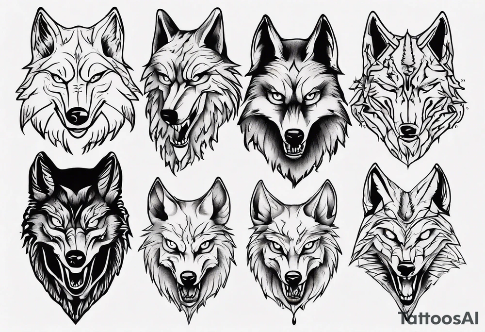 Super scary wolf tattoo idea