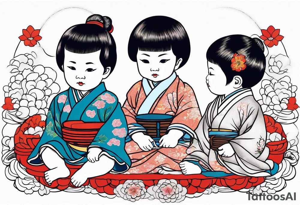 3 TODDLERS PLAYING tattoo idea